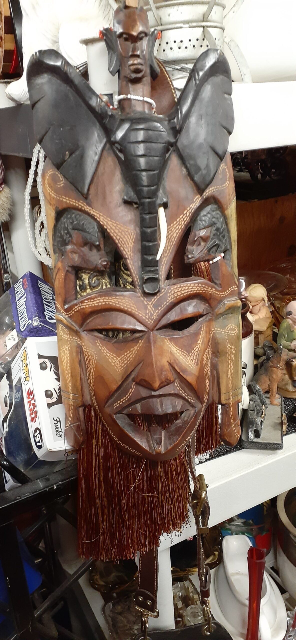 antique booth mask