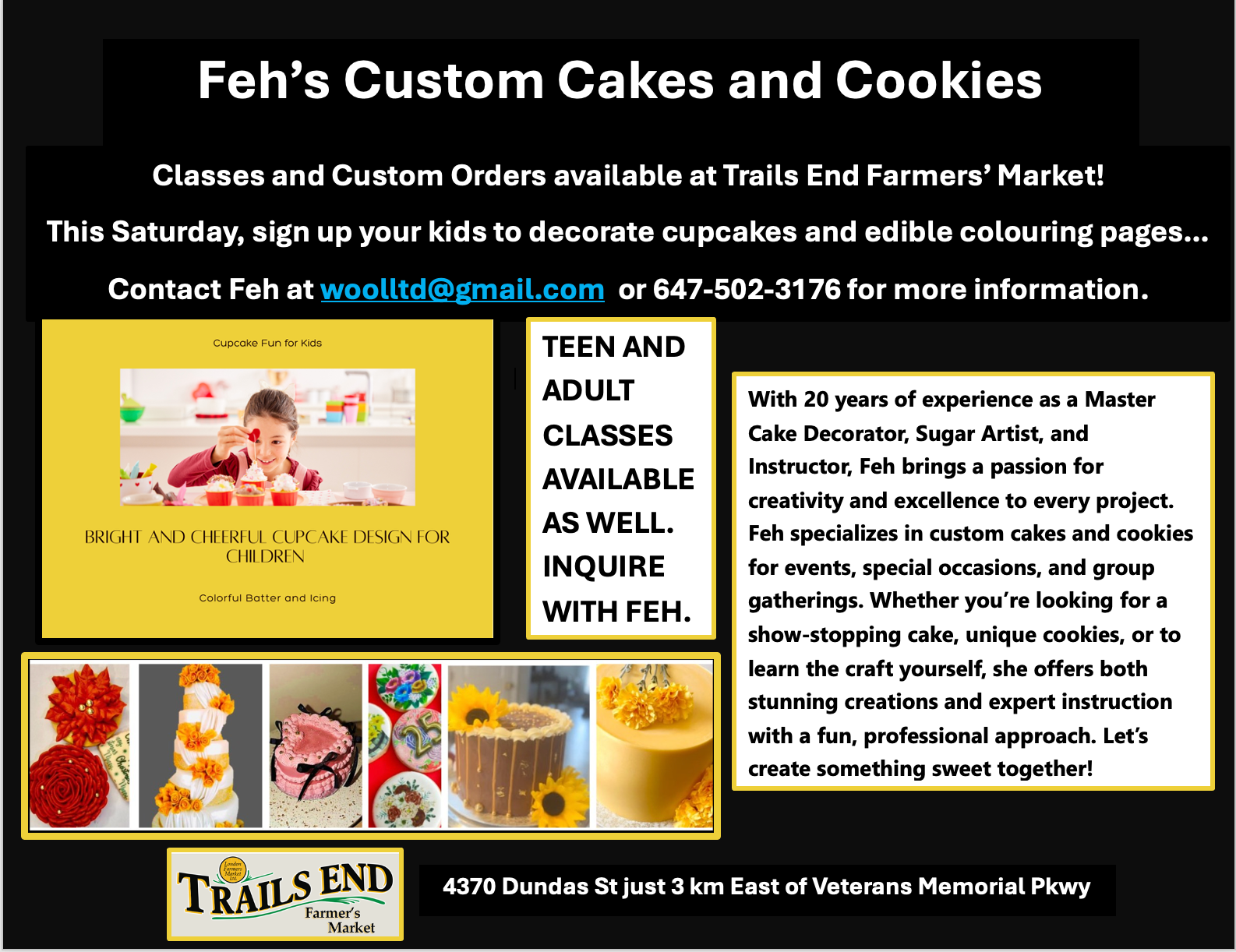 feh's custom cakes and cookies classes
