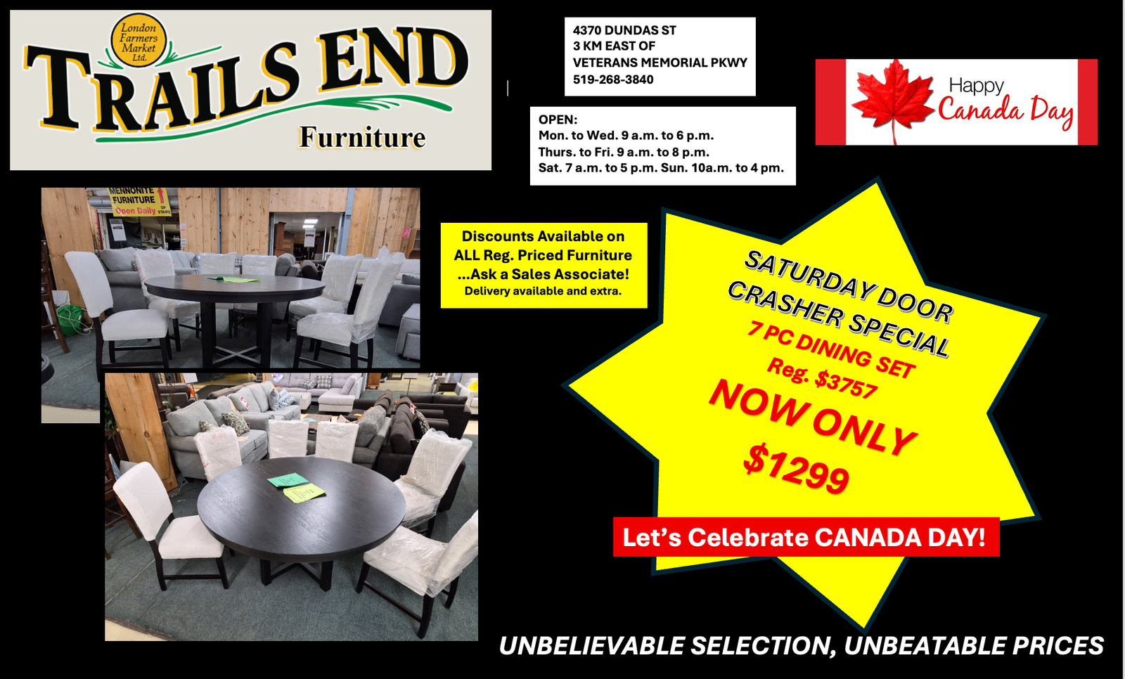 saturday door crasher special june 27 2026 furniture