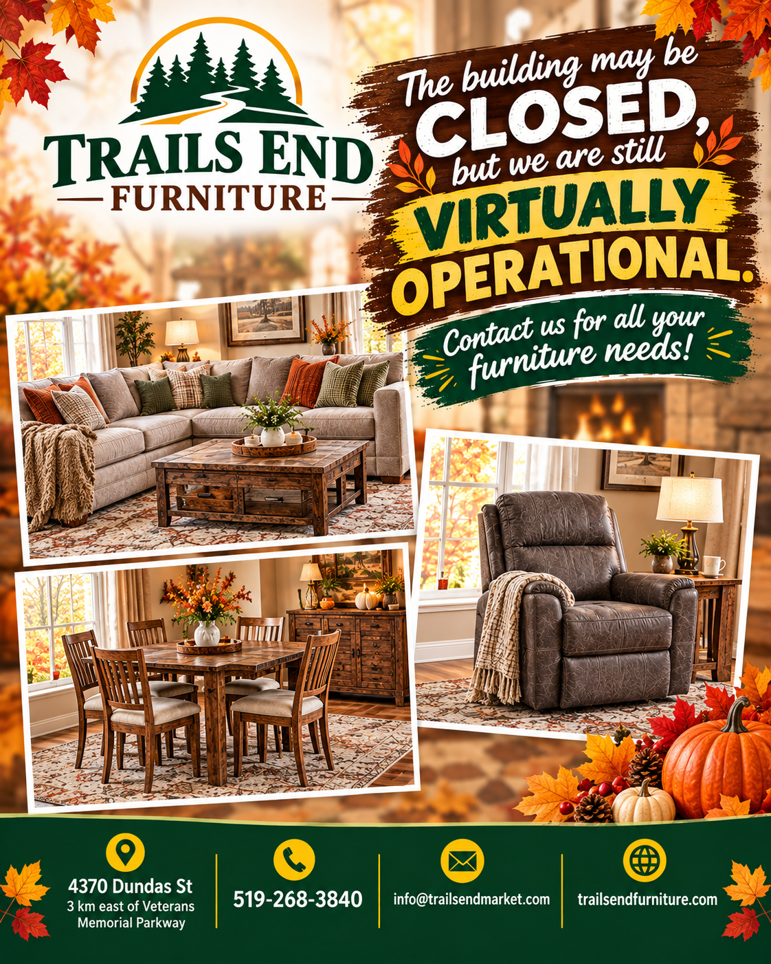 furniture ad fall virtual with 3 images